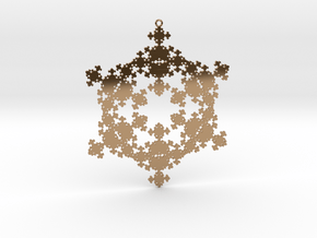 Snowflake Fractal 1 Customizable in Polished Brass