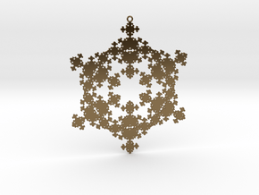 Snowflake Fractal 1 Customizable in Polished Bronze