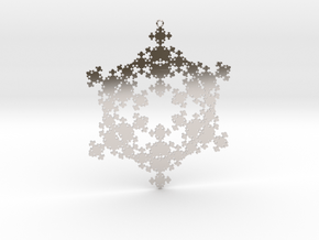 Snowflake Fractal 1 Customizable in Rhodium Plated Brass
