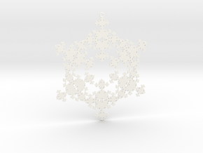 Snowflake Fractal 1 Customizable in White Processed Versatile Plastic