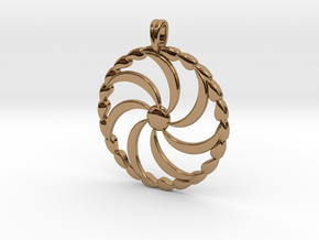Borjgali Sun Tree Jewelry symbol Pendant. in Polished Brass