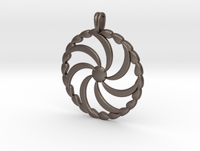 Borjgali Sun Tree Jewelry symbol Pendant. in Polished Bronzed Silver Steel