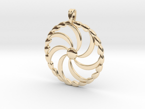 Borjgali Sun Tree Jewelry symbol Pendant. in 14k Gold Plated Brass