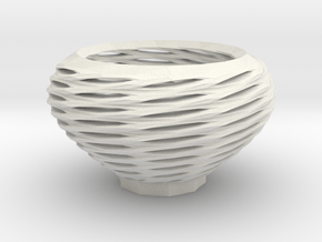 Spiral Basket in White Natural Versatile Plastic