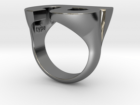 Helvetica Ring A  SZ5 in Fine Detail Polished Silver
