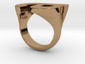 Helvetica Ring A  SZ5 in Polished Brass