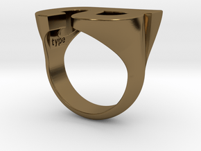 Helvetica Ring A  SZ5 in Polished Bronze