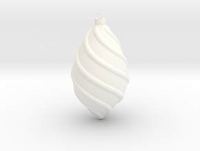 Spiral Ornament 1 in White Processed Versatile Plastic