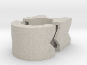 Modular Cable Tie Transition to Large Cable in Natural Sandstone