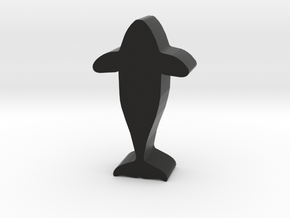 Game Piece, Orca, above view in Black Natural Versatile Plastic