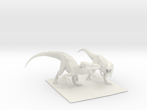 Dinosaur Indy Vs T rex 25 cm.  in White Natural Versatile Plastic