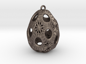 Christmas Egg 1 - Ha in Polished Bronzed Silver Steel
