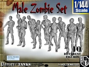 1-144 Male Zombie Set in Tan Fine Detail Plastic