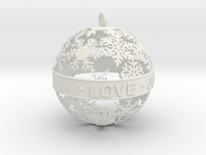 Snowflake Ornament in White Natural Versatile Plastic