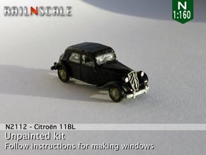 Citroën 11BL (N 1:160) in Smooth Fine Detail Plastic