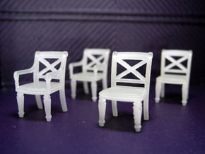 1:48 Phyfe Chairs, Set of 4 in Tan Fine Detail Plastic