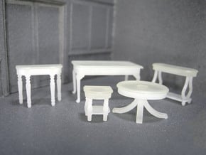 1:48 Set of Tables in Tan Fine Detail Plastic