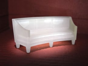 1:48 Curved Sofa in Clear Ultra Fine Detail Plastic