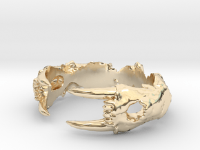 Saber-toothed Cat Ring in 14k Gold Plated Brass