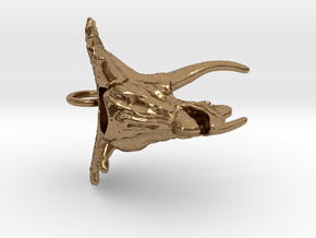 Triceratops Head Pendant - 25mm in Natural Brass