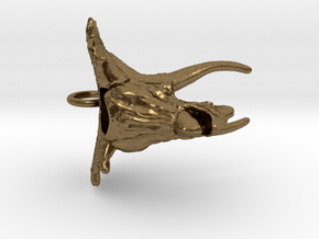Triceratops Head Pendant - 25mm in Natural Bronze