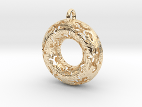 Reptiles Pendant - 2 Inch version. in 14K Yellow Gold