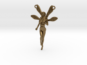 Fairy Pendant - 2 inch (5 cm). in Natural Bronze
