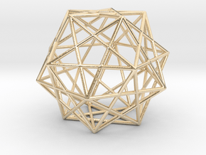 Expanded Dodecahedron in 14k Gold Plated Brass