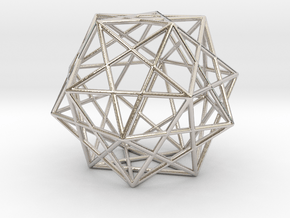 Expanded Dodecahedron in Rhodium Plated Brass