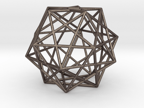 Expanded Dodecahedron in Polished Bronzed Silver Steel