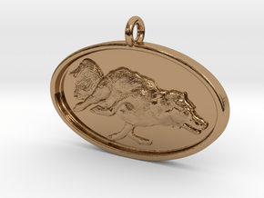 Agility Dog Pendant - 1 1/4 " Border Collie. in Polished Brass