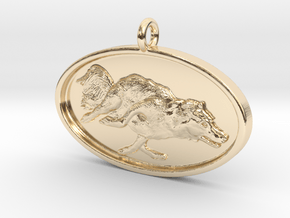 Agility Dog Pendant - 1 1/4 " Border Collie. in 14K Yellow Gold