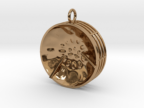 Low Tenor "Damntingself" steelpan pendant2, M in Polished Brass