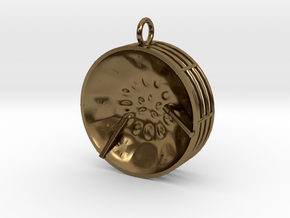 Low Tenor "Damntingself" steelpan pendant2, M in Polished Bronze