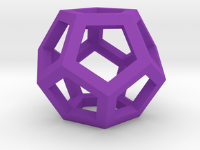 Dodecahedra, 1 Inch, 5 sided sections - smpl matrl in Purple Processed Versatile Plastic