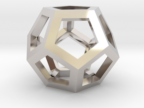 Dodecahedra, 1 Inch, 5 sided sections - smpl matrl in Platinum