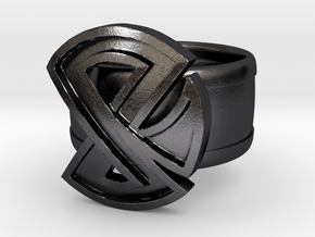 Restraint Ring in Polished and Bronzed Black Steel: 8 / 56.75