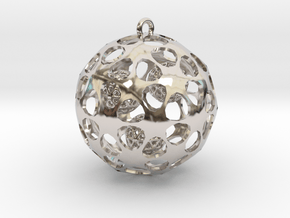 Hadron Ball - 5cm in Rhodium Plated Brass