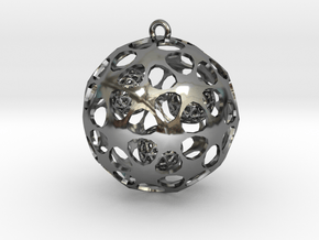 Hadron Ball - 4cm in Fine Detail Polished Silver