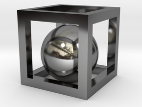 Ball-in-a-Box in Fine Detail Polished Silver