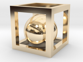 Ball-in-a-Box in 14k Gold Plated Brass
