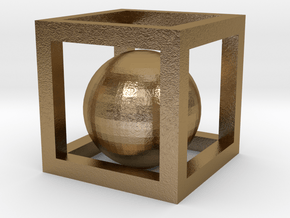 Ball-in-a-Box in Polished Gold Steel