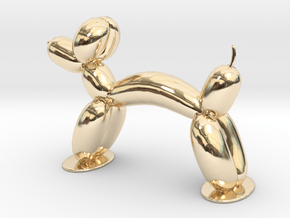 Balloon Animal Dog in 14k Gold Plated Brass