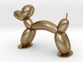 Balloon Animal Dog in Polished Gold Steel