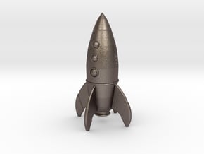 Rocket in Polished Bronzed Silver Steel