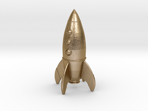 Rocket in Polished Gold Steel