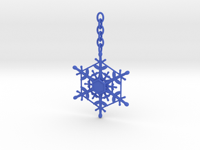 Snowflake Custom Initial Ornament in Blue Processed Versatile Plastic