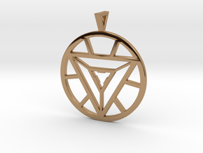 Iron Man Arc Reactor Pendant in Polished Brass