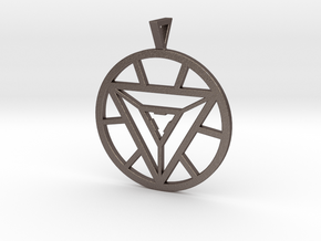 Iron Man Arc Reactor Pendant in Polished Bronzed Silver Steel
