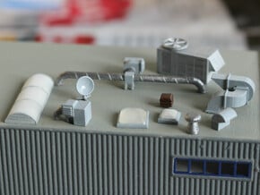 N scale Rooftop Detail Set 27pc in Smooth Fine Detail Plastic